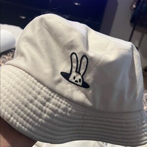 Cream Bucket Hat with Embroidered Design